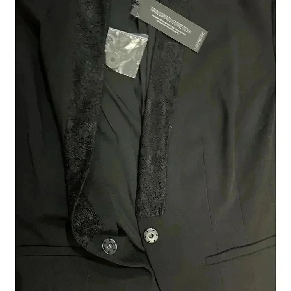 Lane Bryant One Button Tailored Stretch Blazer Black Lace Trim Size 18 NWT - Picture 8 of 8